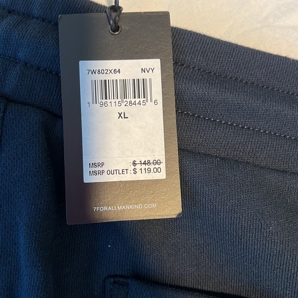 7 for all mankind navy blue sweater shorts - Picture 7 of 7